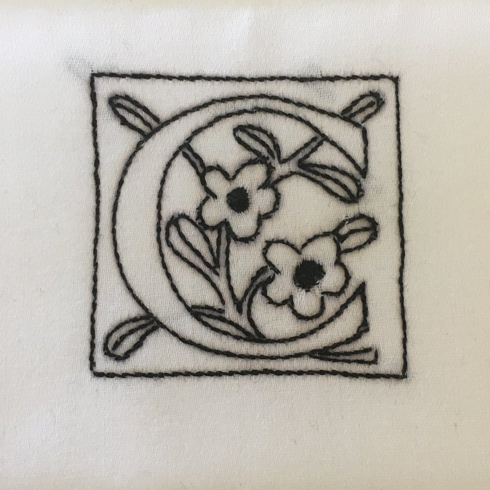 Hand Embroidered Monogram Letter “C” Pillowcase